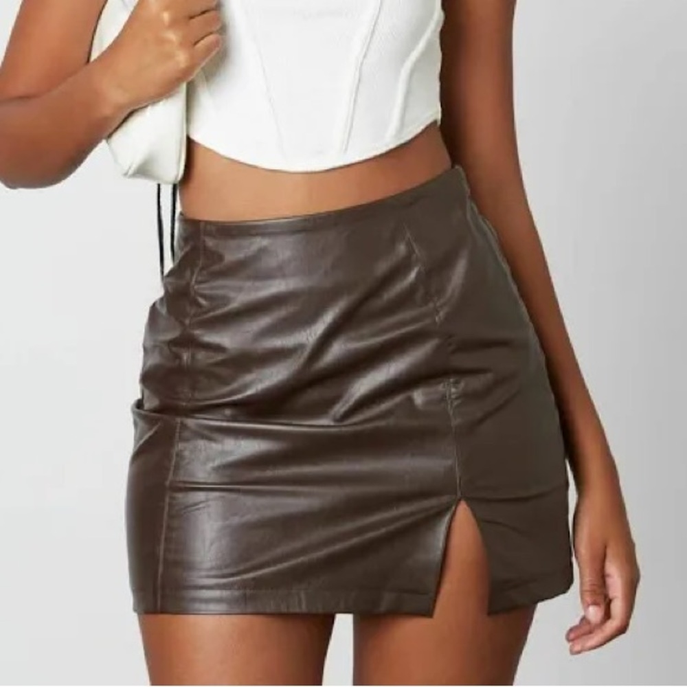 Cotton Candy LA Faux Leather Mini Skirt